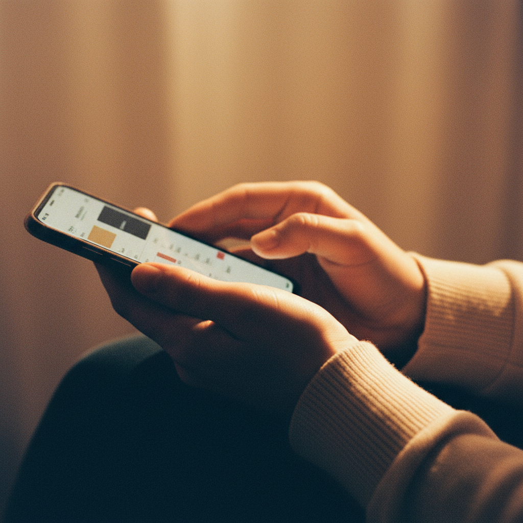Praticienne qui consulte son planning sur l'app Reflexo Suite